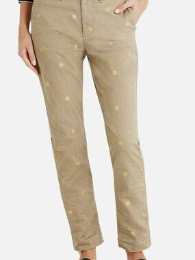 J.Crew Gold Polka Dot Slim Chino Khakis NWT 29
